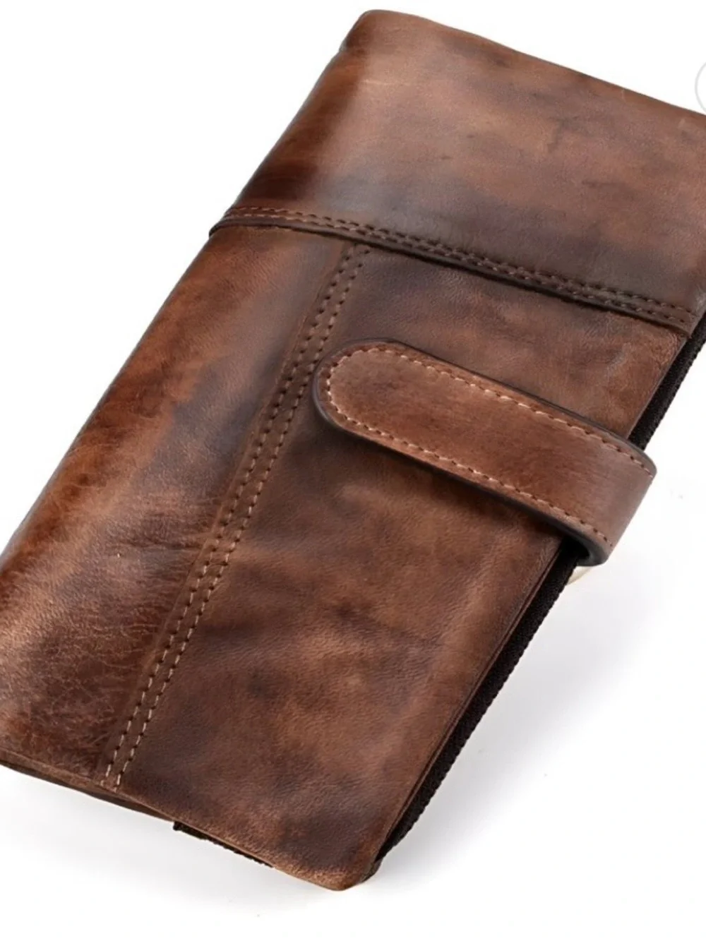 Brown Leather Zip Wallet